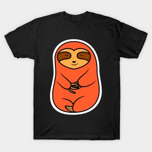 Happy Cozy Orange Sloth Bear T-Shirt